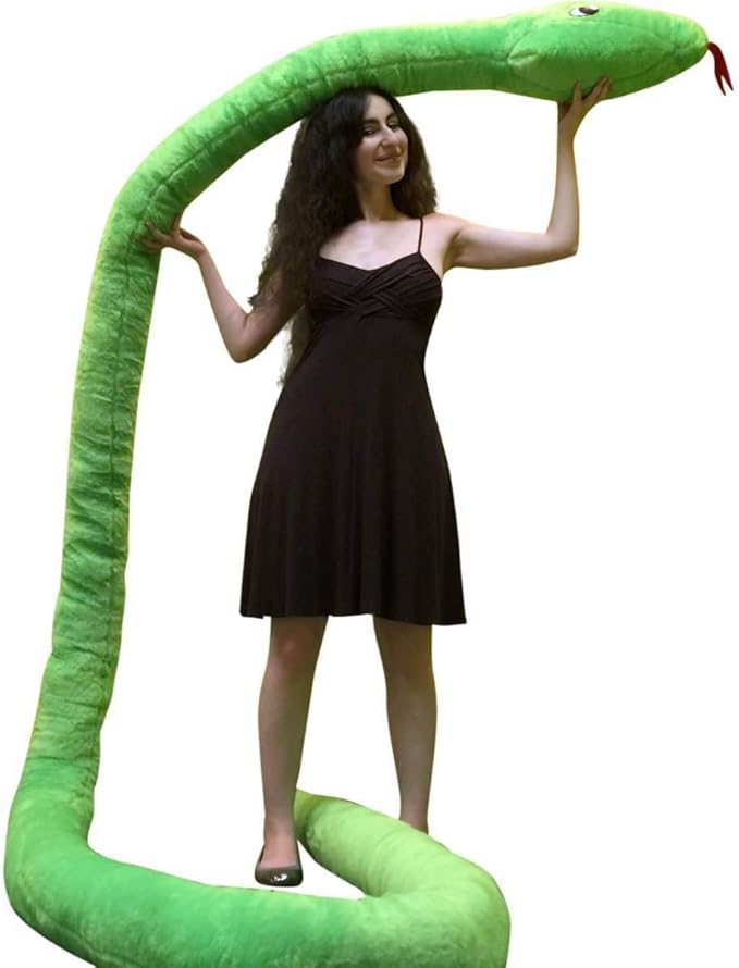 Big Plush American Made Giant Stuffed Snake 18 Feet Long Soft Green Serpent