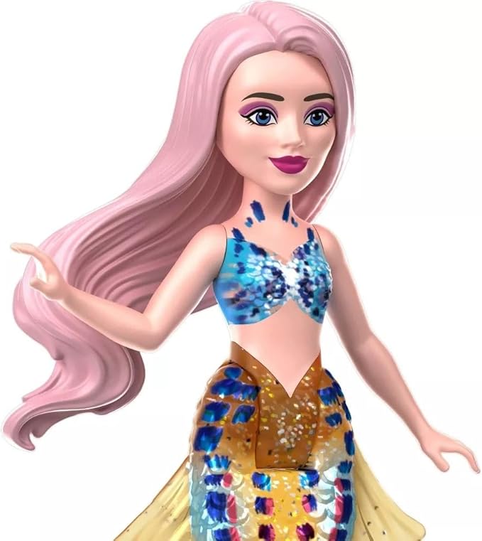 Mattel Disney Princess Toys, The Little Mermaid Ariel & Sisters Small Doll Set, Collection of 7 Mermaid Dolls, Inspired by the Movie