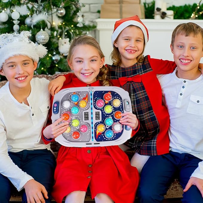 Hammer Mole Game for Toddler, Toys for 3-12 Year Old Boys and Girls, Kids Whack Pound Game,Gifts for 3 4 5 6+ Year Old Boys, Interactive Educational Toy with Sound and Light, PK Mode with 2 Hammers