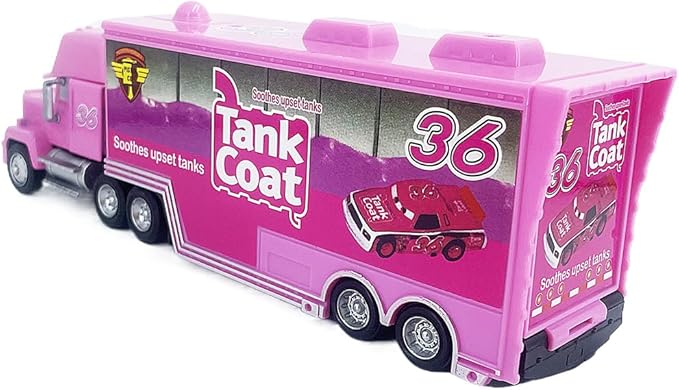 Portable Mini Toy Car and Truck Set 1:55 Diecast Model Metal Body Racers for Preschool Kids Ages 3+ Years (36Pink)