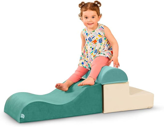 B. toys- Sensory Foam Building Shapes for Toddlers - 3-Piece Climbing Set with Stairs, Ramp & Half-Cylinder - Machine Washable Baby Toys with Removable Covers - Indoor Play Equipment for 12+ Months