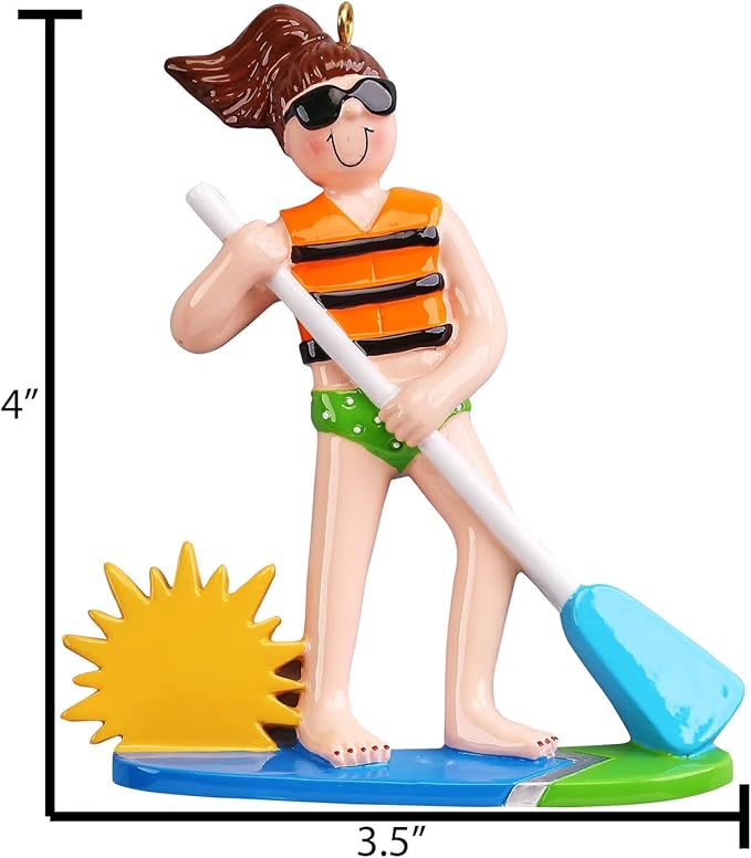 Personalized Paddleboard Ornaments 2025 - Girls Ornaments Paddle Board Ornament Beach Paddle Board Christmas Ornament Gifts Beachy Christmas by Elves