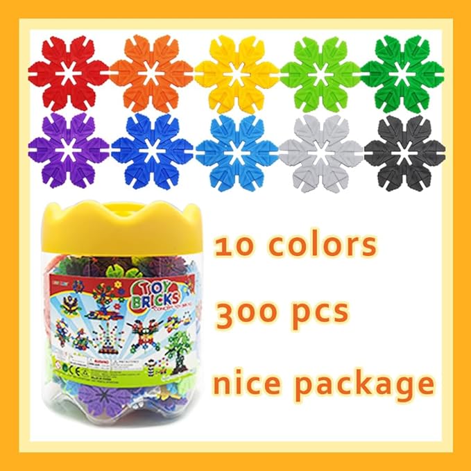 QUN XING Building Toys Stem Toys 300PCS Big Size Interlocking Creative Educational Building Blocks Set Classroom Must Haves Manipulatives for Preschool for Teacher Boys and Girls Kids Ages 4-8