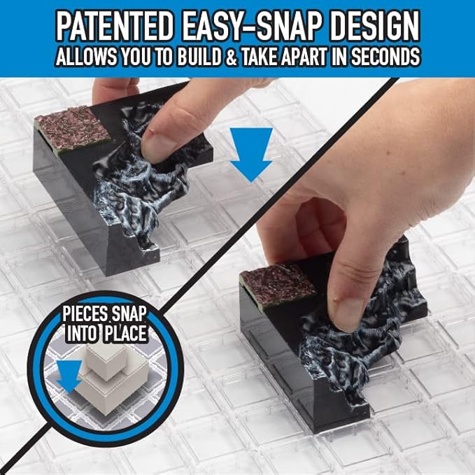 Monster Adventure Terrain 107pc Painted Rock Formation Base Set, Fully Modular Stackable 3D Tabletop World Builder, Use Alone or with Other Sets, Compatible w DND Dungeons Dragons, RPG