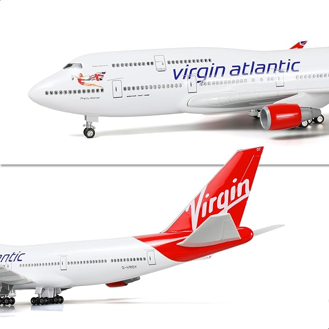 British VAA 1/160 747 Large Scale Model Airplane with Stand for Boeing 747-400 Pre-Build Model Plane Kits for Adult (17-inch L) Aviation Enthusiasts Aircraft Gifts or Airplane Collections