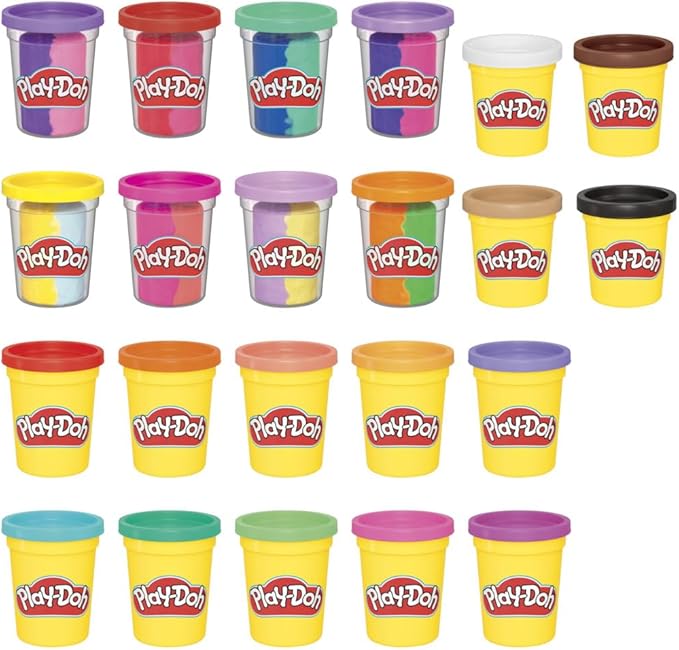 Play-Doh 22 Pack Ultimate Color Variety, Bulk Assorted Colors, 2 & 4 Ounce Modeling Compound Cans, Kids Arts & Crafts, Preschool Toys, Back to School Supplies, Ages 2+ (Amazon Exclusive)