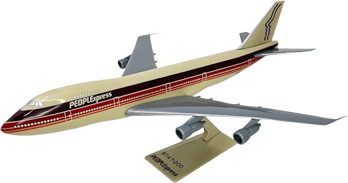 Flight Miniatures PEOPLExpress 747-100/200 1:250 Scale - Plastic Snap-Fit Model Airplane - Collectible Replica of PEOPLExpress Airlines Aircraft - Part# ABO-74710I-013