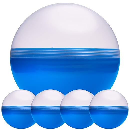 Big Claw Machine Capsules Translucent Blue Plastic Sphere Large Party Favor Containers Round 5 pcs 7.9 inch Jumbo Plastic Christmas Ornaments Extra Large Gift Box Craft Party Supplies Vending Capsules
