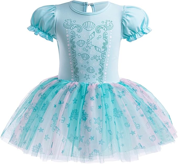 DYMCII Baby Girls Princess Ballet Dress Short Sleeve Leotards Skirted Tutu Dancewear Halloween Christmas Party Fancy Costume