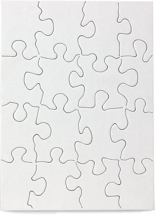 12 Blank Jigsaw Puzzles – 4 x 5.5 Inch, 16 Pieces Each – Hygloss DYI party invites, Perfect for Decorating, Kids' Activities, Arts & Crafts or Party Favors - Puzzle Pieces to Draw On for Crafts