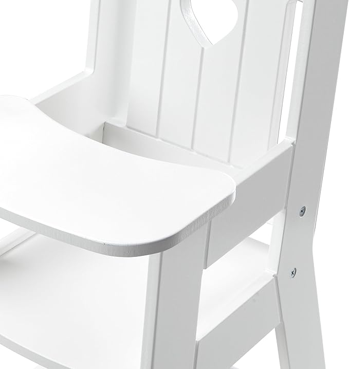 Melissa & Doug Play High Chair - Pretend Play High Chair Baby Doll Accessories,White