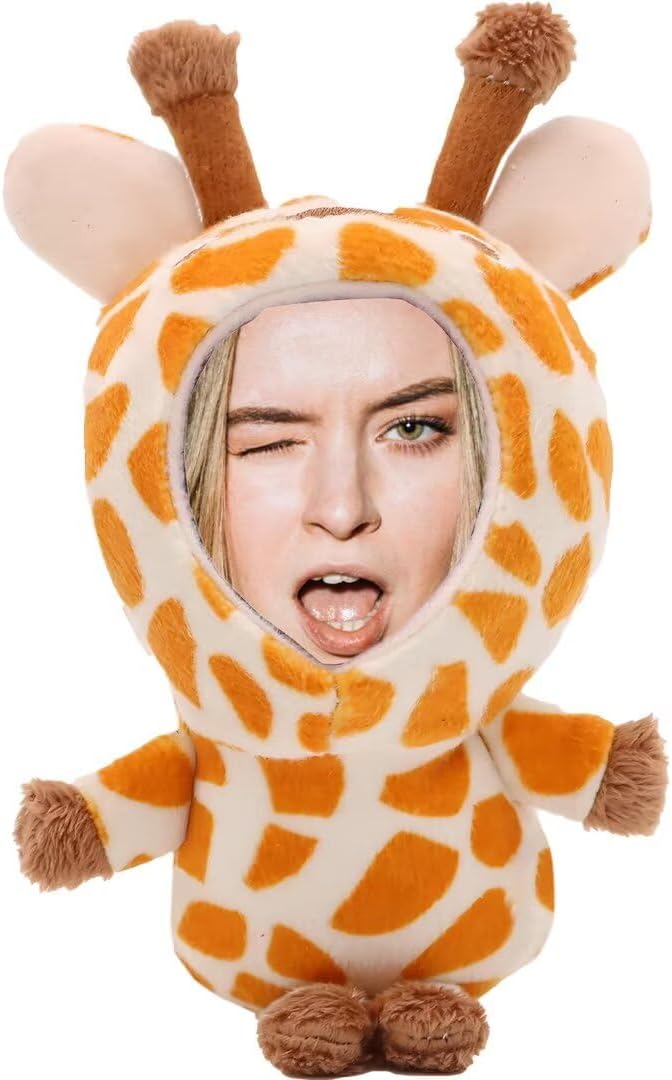 Personalized Deer Stuffed Animal Key Chain – Customizable fawn Plush Toy, Gift with Your Face Photo,5 inches