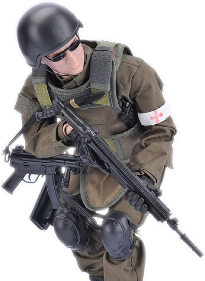 7Buy 12in Action Figures Toy 1:6 Stand Bendable Soldier Model Toy (Medic)