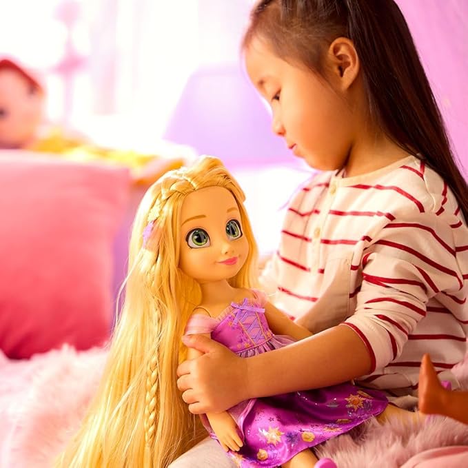 Disney Store Official Rapunzel Once Upon a Story Doll - 16 Inch Disney Princess Toys Featuring Reflective Eyes with 3D Pupil and Iris, Detailed Costume, Hair Comb & Shoes - Comes in Display Box