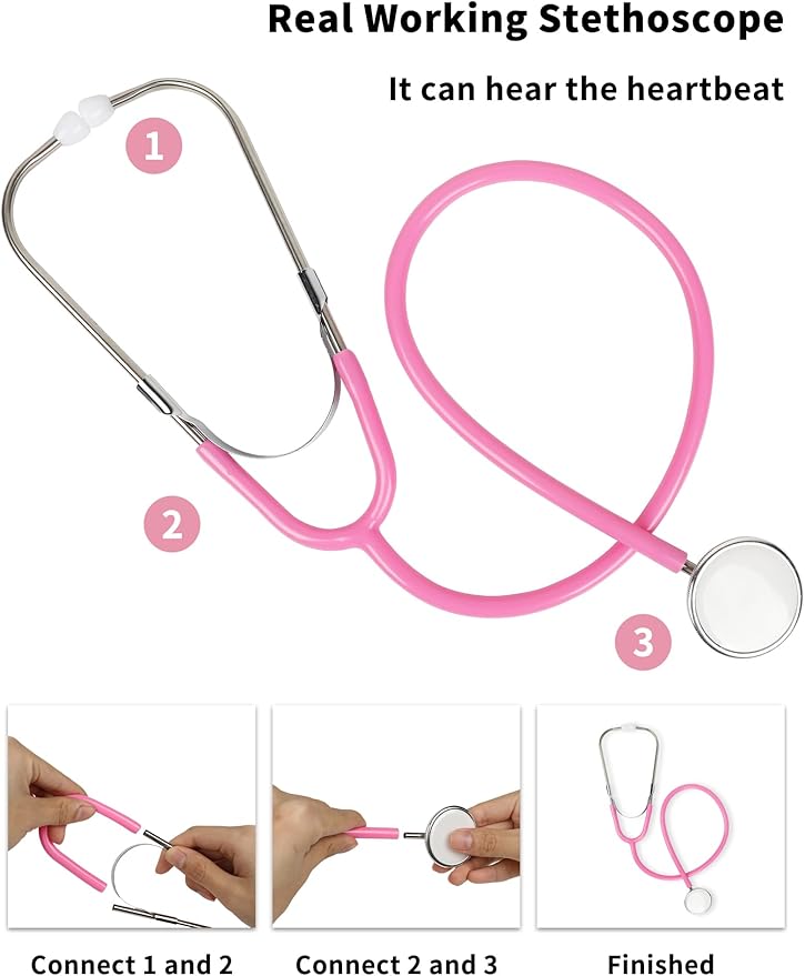 ANPHILE Kids Veterinarian Costume, Kids Doctor Vet Costume Outfit Pretend Play Dress Up Set for Career Day