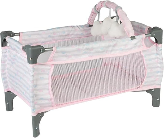 Adora Pink Deluxe Doll Pack-N-Play, Crib & Changing Table Set, Includes Storage Box, Holds Most Dolls up to 20' for Ages 3+