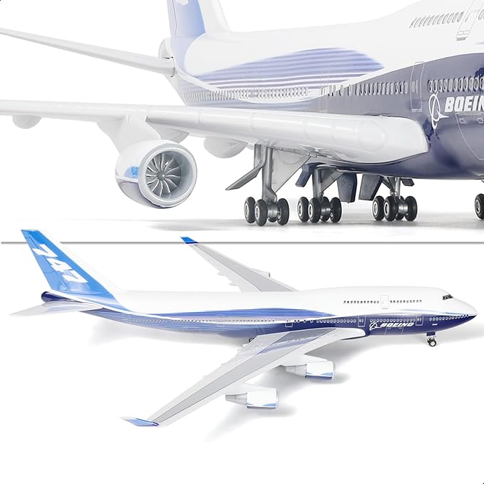 747 Dreamliner 1/160 Large Scale Airplane Model -17 inches (Long) 747 Die-cast Airplane Model for Adult -Model Plane 747-400 with Stand for Aviation Enthusiasts Gifts or Display Decorations