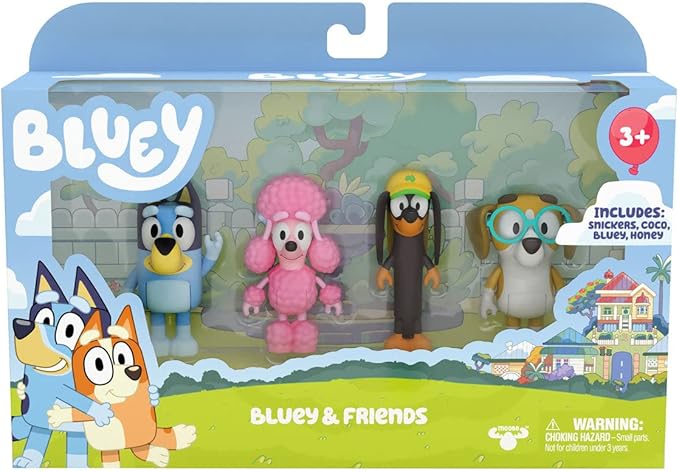 Bluey Figure 4 Pack - Friends Pack, Multicolor (13014)