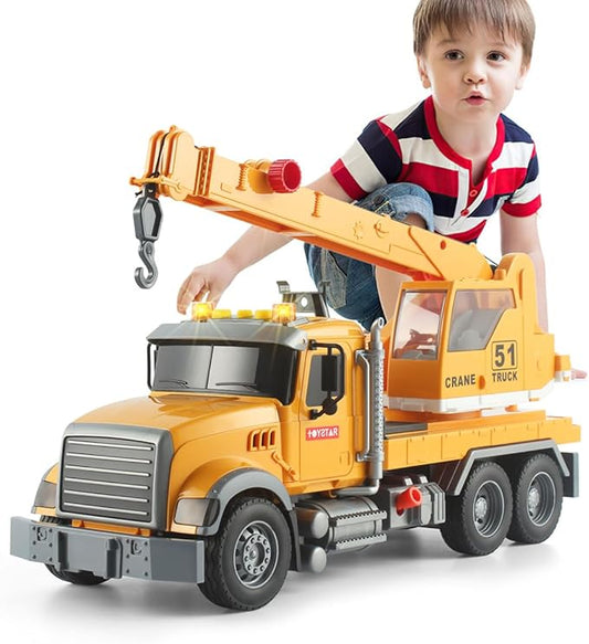 2-in-1 Flatbed Truck Playset with Lights & Sounds - Perfect for Boys Aged 3+, Includes Transport Trailers and Carrier Tow Truck Toys
