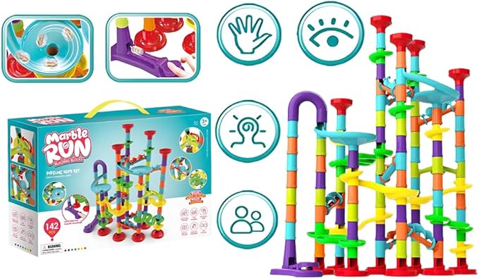 Marble Run Set - 172 Pcs STEM Learning Toy for Kids 4-8 Marble Track, Race Tracks for Kids, Marble Tower, Construction Building Blocks Toys (G21)