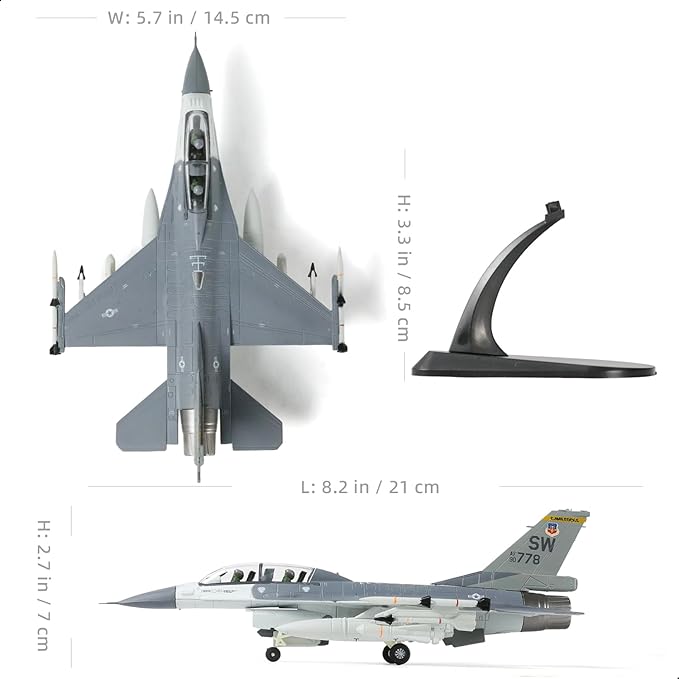 1/72 Scale F-16D Block 42 90-0778 "MiG Killer Fighter Airplane Pre-Build Model Kits Finished Luke Air Force Base Diecast Aircraft Metal Jet Model Display Collection or Gift