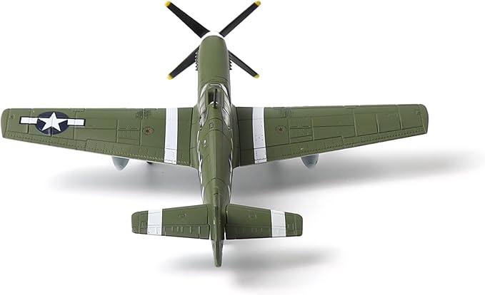 P51-B Mustang (Ding Hao) 1/72 Metal Airplane Model Kit with Stand WWII Diecast Alloy Fighter Model Vintage Combat Plane Prebuild Military Aircraft Collection for Display or Gift