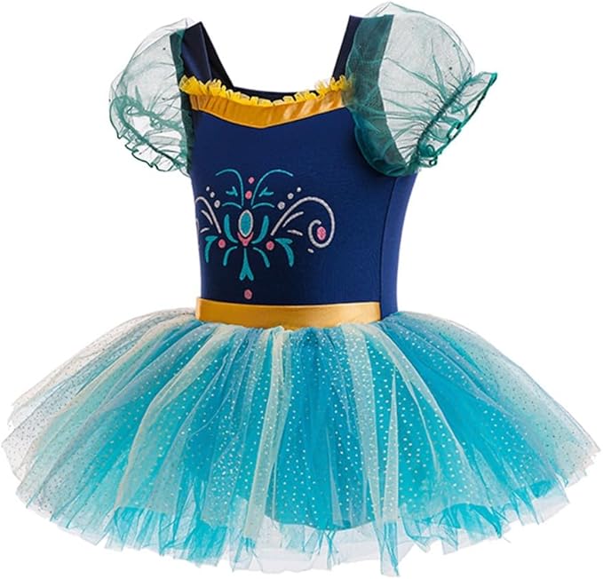 DYMCII Baby Girls Princess Ballet Dress Short Sleeve Leotards Skirted Tutu Dancewear Halloween Christmas Party Fancy Costume