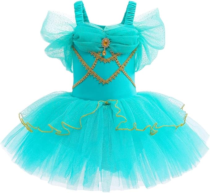 DYMCII Baby Girls Princess Ballet Dress Short Sleeve Leotards Skirted Tutu Dancewear Halloween Christmas Party Fancy Costume