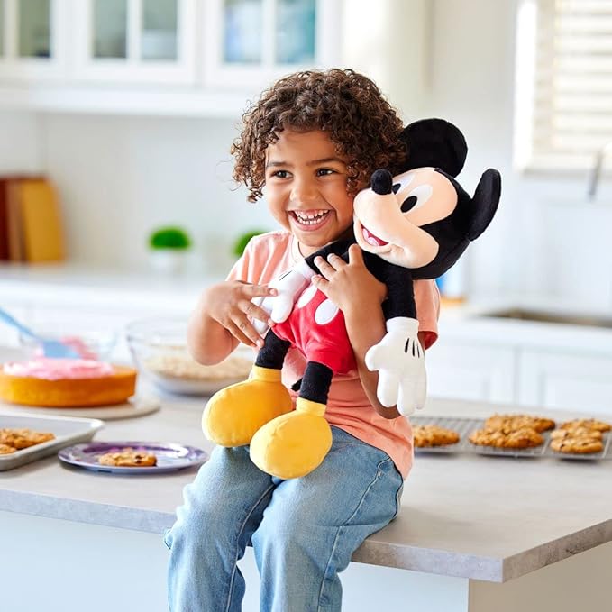 Disney Store Official Mickey Mouse Medium Soft Toy for Kids, Cuddly Character with Fuzzy Texture and Embroidered Details, Soft Tail, Plushy Suitable for All Ages.
