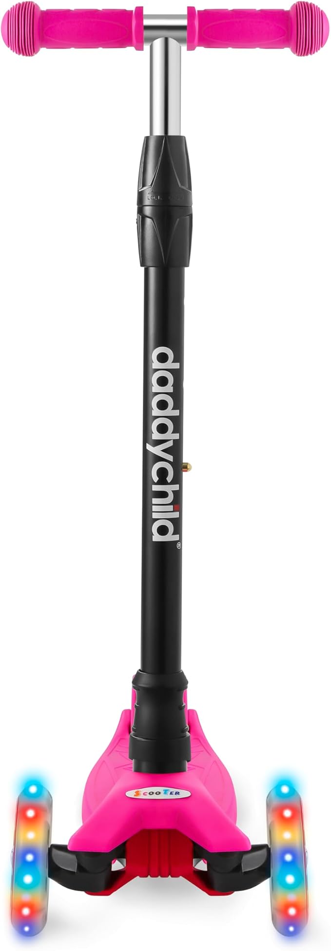 Scooters for Kids 3 Wheel Kick Scooter for Toddlers Girls & Boys, 4 Adjustable Height, Lean to Steer, Extra-Wide Deck, Light Up Wheels for Children from 3 to 14 Years Old