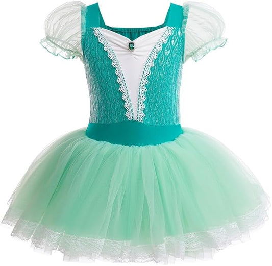 DYMCII Baby Girls Princess Ballet Dress Short Sleeve Leotards Skirted Tutu Dancewear Halloween Christmas Party Fancy Costume