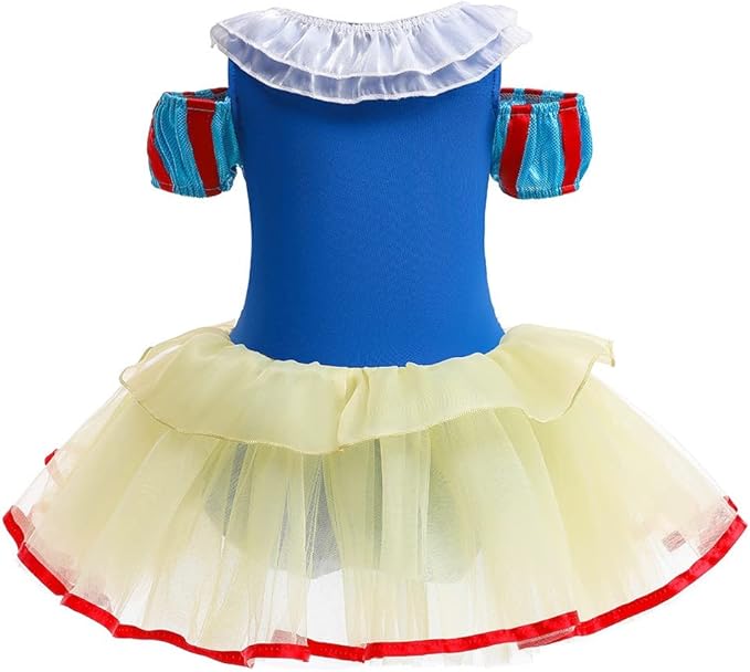 DYMCII Baby Girls Princess Ballet Dress Short Sleeve Leotards Skirted Tutu Dancewear Halloween Christmas Party Fancy Costume