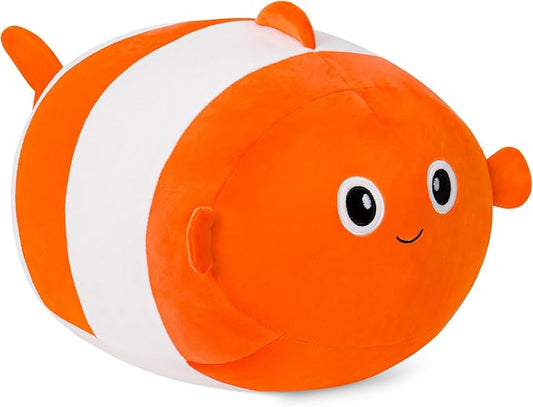 Wepop 20in Clown Fish Plush Stuffed Animal Toys, Cute Giant Pebble Throw Pillows Soft & Cuddly Plushies Dolls Birthday Gift for Kids Adults