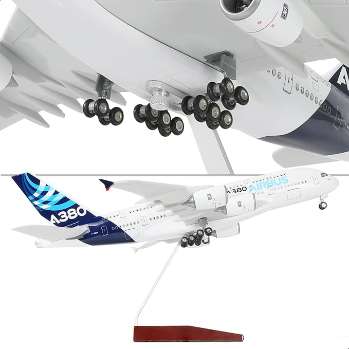 1/200 Scale A380 Prototype Diecast Airplane - Airbus A380 Model Plane Kit with Stand (14 in-L), Pre-Built Model Aircraft for Adults - Aviation Creative Gift, Tabletop Collection Display