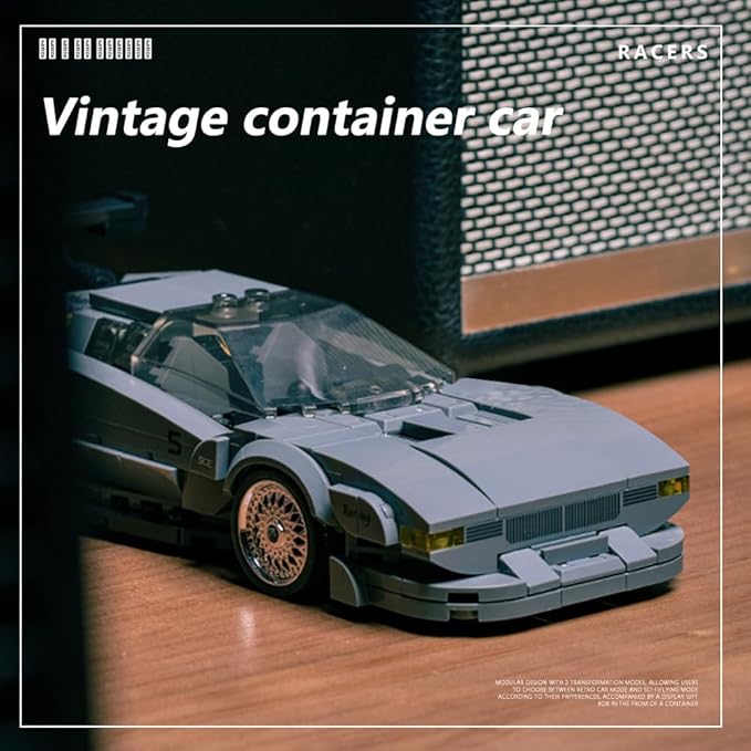 PB8819 1:32 M1 Sports Car Buliding Blocks Set, 368 Pieces Racing Toy Container Display Box, Clamping Blocks Car STEM Gift for Adults – for Hobbyist Collector