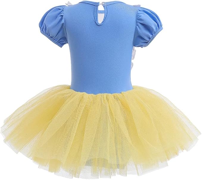 DYMCII Baby Girls Princess Ballet Dress Short Sleeve Leotards Skirted Tutu Dancewear Halloween Christmas Party Fancy Costume