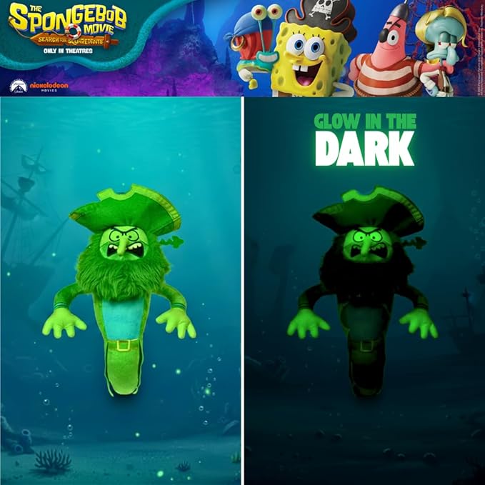 Spongebob Squarepants The Flying Dutchman Kids Plush Cuddle Pillow, Glow in The Dark, Super Soft & Cozy, (Officially Licensed Product) by Franco