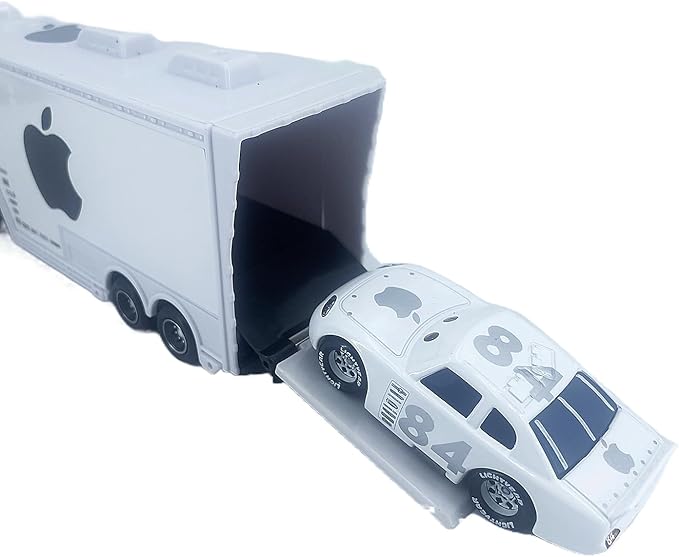 Portable Mini Toy Car and Truck Set 1:55 Diecast Model Metal Body Racers for Preschool Kids Ages 3+ Years (White)