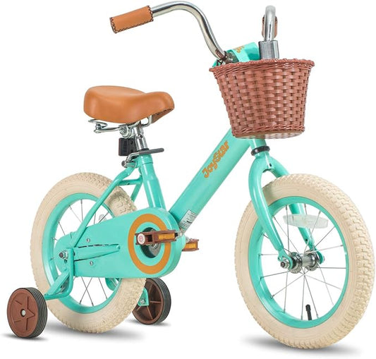 JOYSTAR Vintage Kids Bike with Training Wheels & Basket, 12 14 16 20 24 Inch Girls Bike for 2-14 Years Old, Multiple Colors