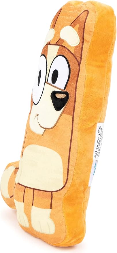 Jay Franco Bluey Bingo Shaped Decorative Pillow - Kids Super Soft Throw Plush Pillow - Measures 14 Inches (Official Bluey Product)