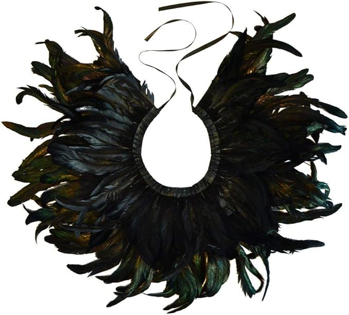 L'VOW Gothic Black Feather Shrug Cape Shawl Halloween Costume for Men