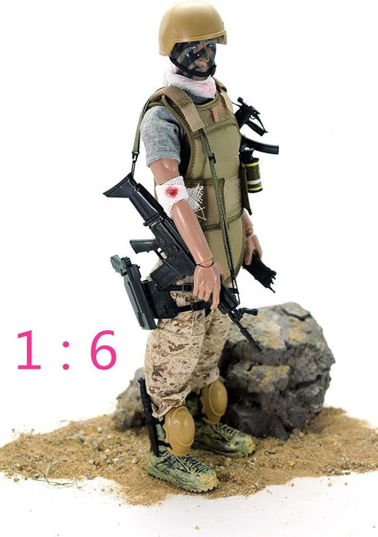 12" Wounded Soldier Action Figure 1:6 Scale Boys Children Playset