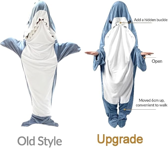 Shark Blanket Adult & Kid, Shark Onesie Kid, Shark Hoodie Pajamas, Shark Costume Kids Halloween Gifts