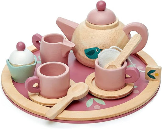 Tender Leaf Toys - Birdie Tea Set - Realistic Teapot, Cups and Treats for Pretend Afternoon Tea Party - Social, Creative, and Imaginative Development - Learning Role Play - Age 3+