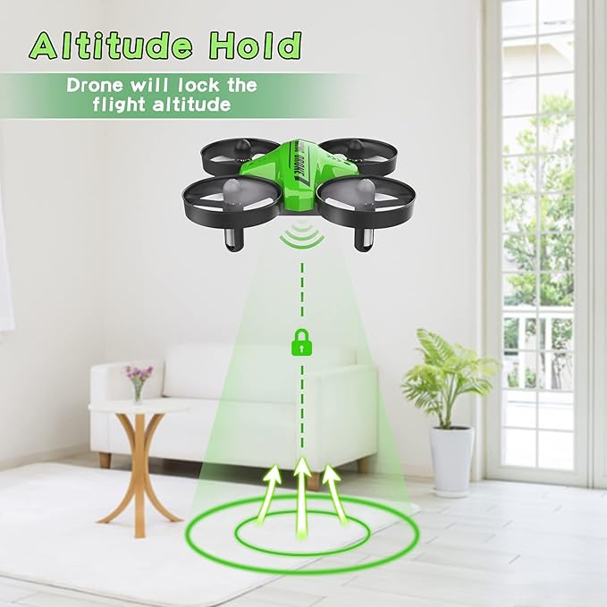 Mini Drone Easy to Fly Drone for Kids & Beginners, Indoor Outdoor Nano RC Helicopter Quadcopter with Auto Hovering, Headless Mode, Remote Control, Children's Day Gift for Boys Girls -Green