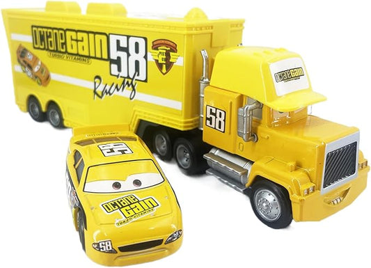 Portable Mini Toy Car and Truck Set 1:55 Diecast Model Metal Body Racers for Preschool Kids Ages 3+ Years (58)