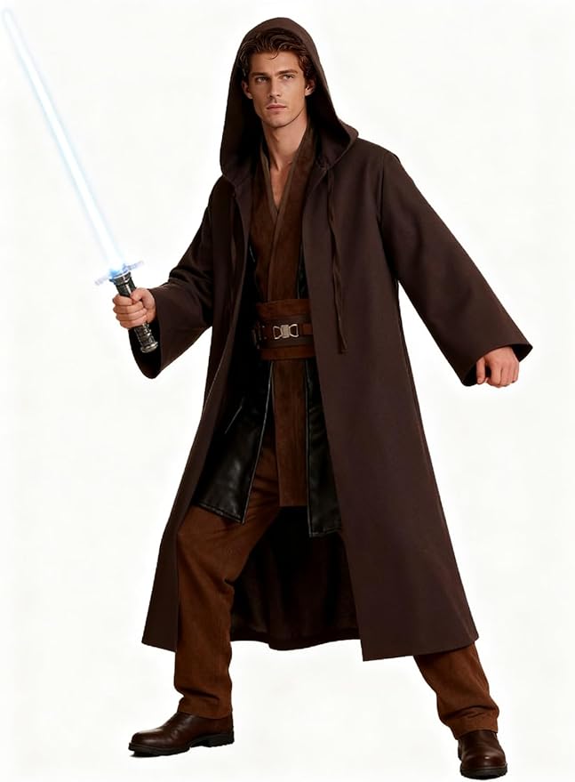 Knight Costume Adult Men's Tunic Hooded Robe Outfits Halloween Cosplay Uniform