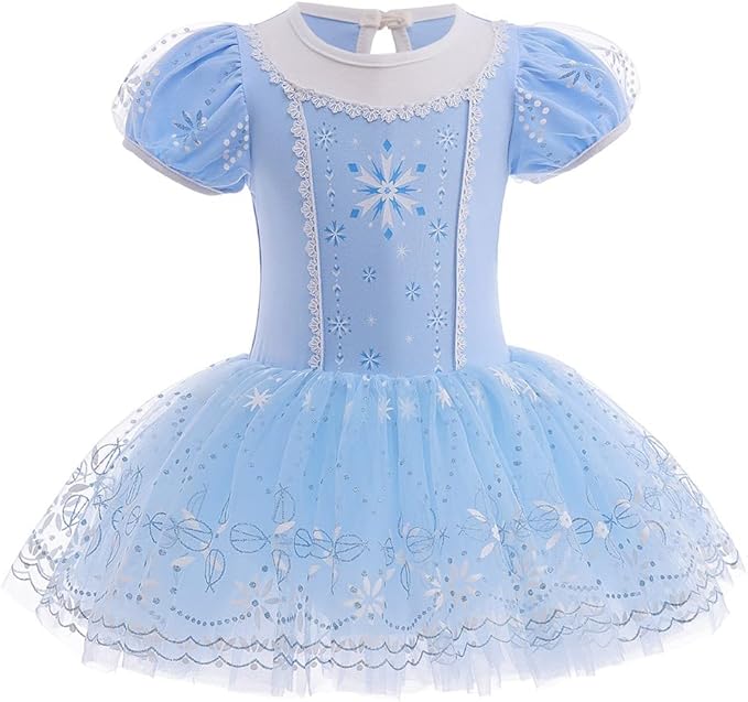 DYMCII Baby Girls Princess Ballet Dress Short Sleeve Leotards Skirted Tutu Dancewear Halloween Christmas Party Fancy Costume
