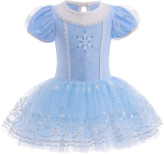 DYMCII Baby Girls Princess Ballet Dress Short Sleeve Leotards Skirted Tutu Dancewear Halloween Christmas Party Fancy Costume