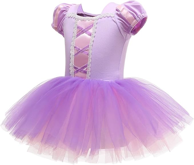 DYMCII Baby Girls Princess Ballet Dress Short Sleeve Leotards Skirted Tutu Dancewear Halloween Christmas Party Fancy Costume
